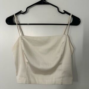 Aritzia Sunday best cream satin cami tank